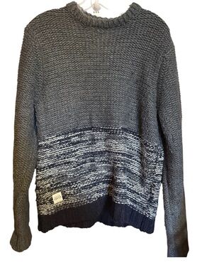 NATIVE YOUTH Dark Gray Chunky Knit Sweater mens medium